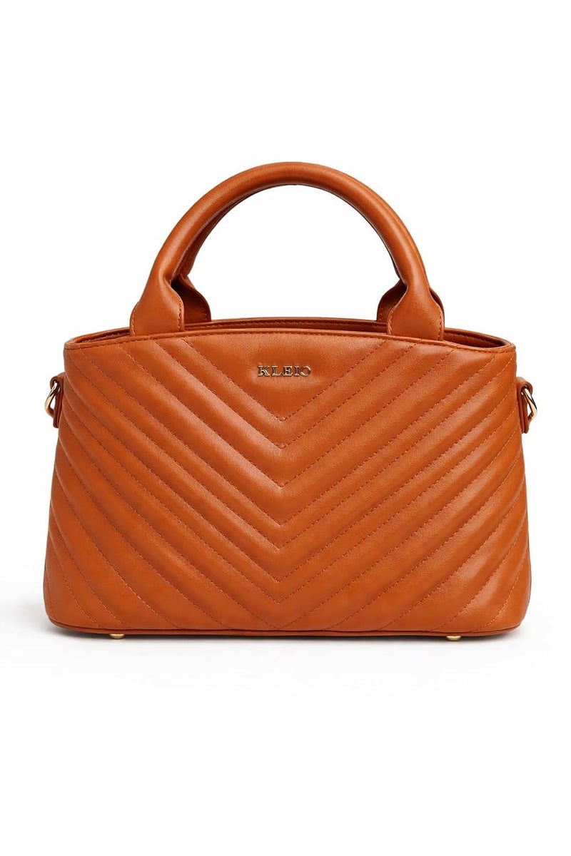 KLEIO Top Handle Satchel Handbag in Vegan Leather for Women - Image 5